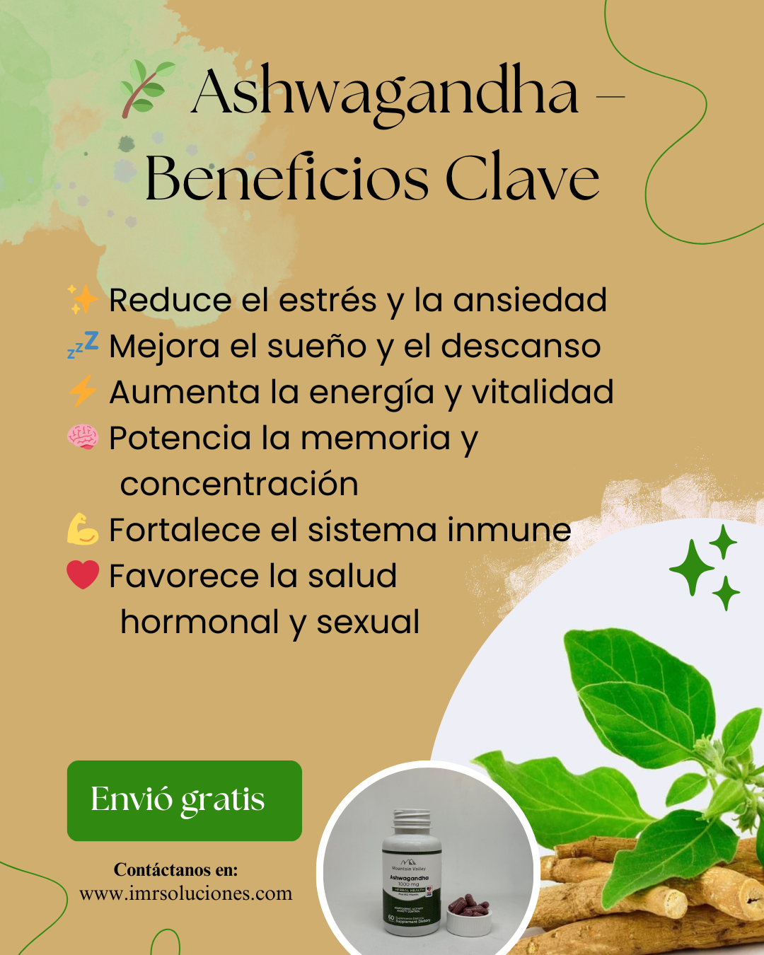 🌿 Ashwagandha Premium en Cápsulas