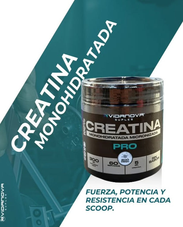 Creatina PRO™ Monohidratada Micronizada 300 g – Vidanova® Suples