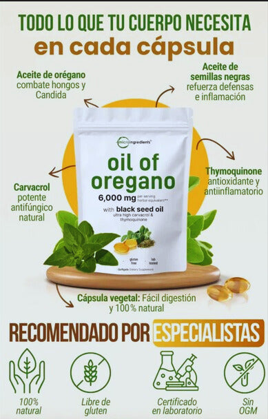 Aceite De Orégano 6000 Mg 60 capsulas