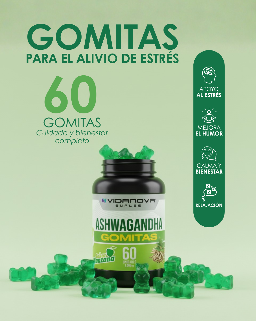 ASHWAGANDHA GUMMIES VIDANOVA – 1000 mg